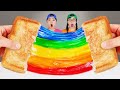 Mukbang Rainbow desserts 무지개 치즈 먹방 DONA 도나