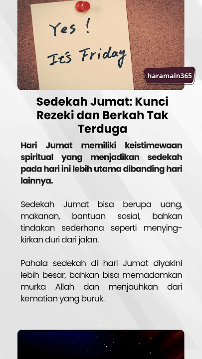 Sedekah Jumat Kunci Rezeki dan Berkah Tak Terduga #haramain365 #sedekah #sedekahjumat #jumatberkah