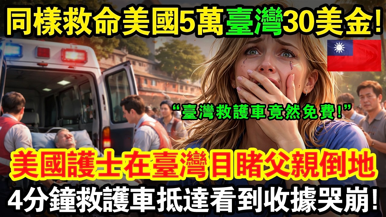 同樣救命美國要5萬美金?台灣只要30美金!洛杉磯急診護士目睹父親心梗倒地,4分鐘救護車抵達,看到收據當場崩潰大哭…#taiwan #台灣 #台灣故事 #台灣文化 #台灣健保 #台灣醫療 縮圖