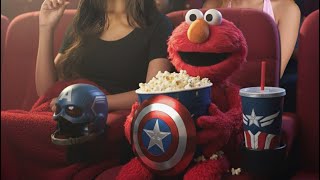AMC Captain America popcorn bucket flamin hot white cheddar popcorn Elmo review