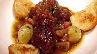 Coq au Vin - Traditional recipe - Rooster in red wine