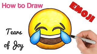 How to Draw Emoji Laughing Face with Tears of Joy