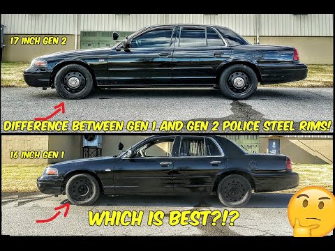 Crown Vic P71 The DIFFERENCE Between 1st Gen 16 inch and 2nd Gen 17 inch Police Steel Rims!