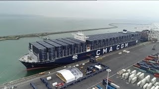 Le Havre : l'arrivée du plus grand porte-conteneurs français, le Saint-Exupéry