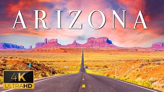 FLYING OVER ARIZONA (4K UHD)  Calming Music With Wonderful Natural Landscape Film For Relaxation