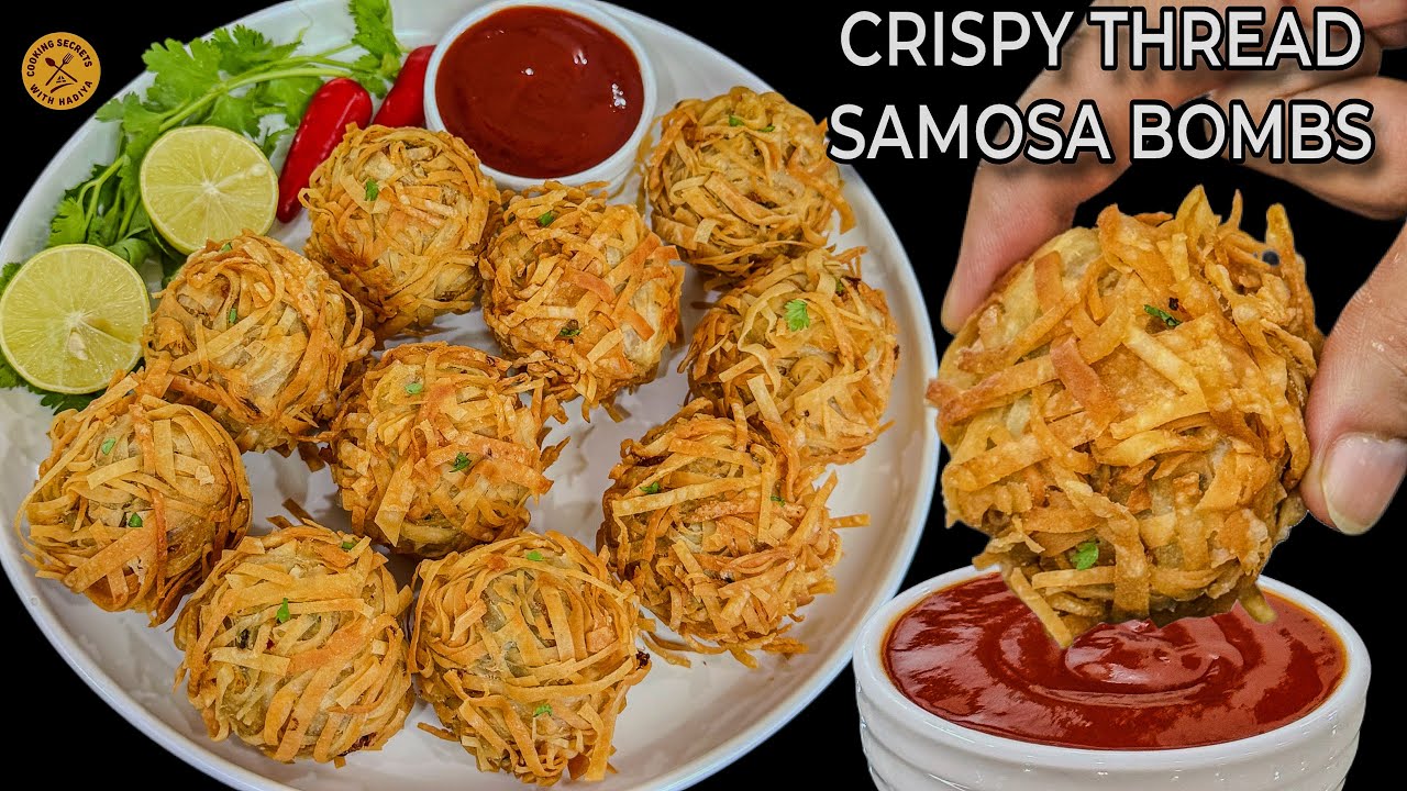 Crispy Threads Samosa Bombs Recipe | Unique Evening Snack | Easy Party Starter