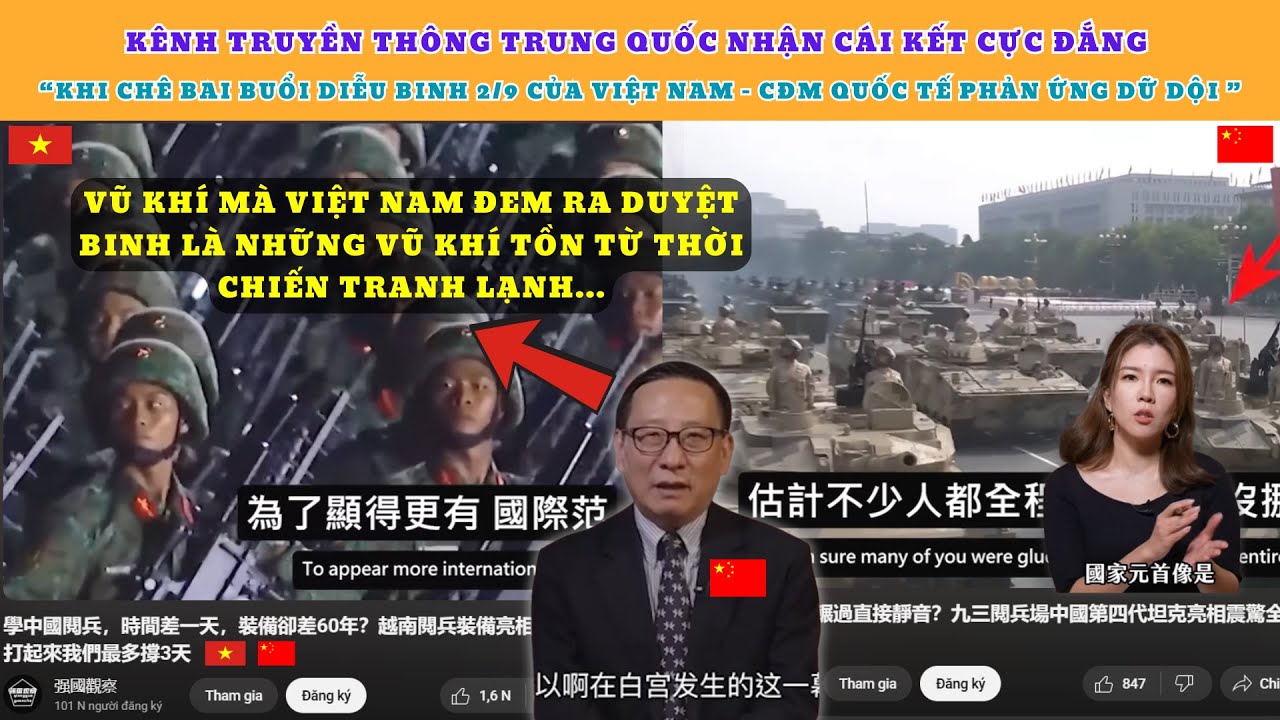 Truyền thông Trung Quốc nhận cái kết đắng khi chê bai buổi diễu binh 2/9 của Việt Nam! CĐM bùng nổ!