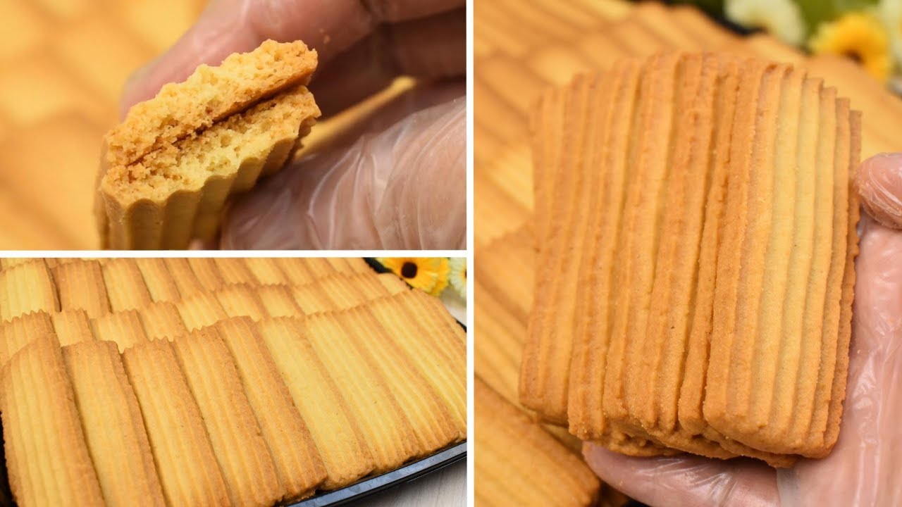 بسكوت الزبدة الاصلي بالكيس والماكينة هش ومقرمش وسر لونه الذهبي الرهيب