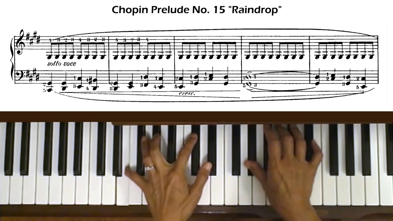 chopin prelude op 28 no 15 raindrop piano tutorial with score youtube chopin raindrop prelude sheet music