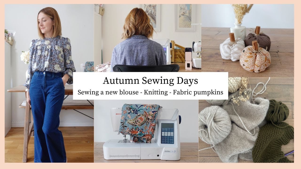 Sew with Me New blouse, making autumn fabric pumpkins and sharing