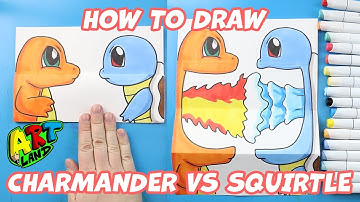 How to Draw a Charmander vs Squirtle Surprise Fold