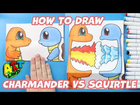 How to Draw a Charmander vs Squirtle Surprise Fold