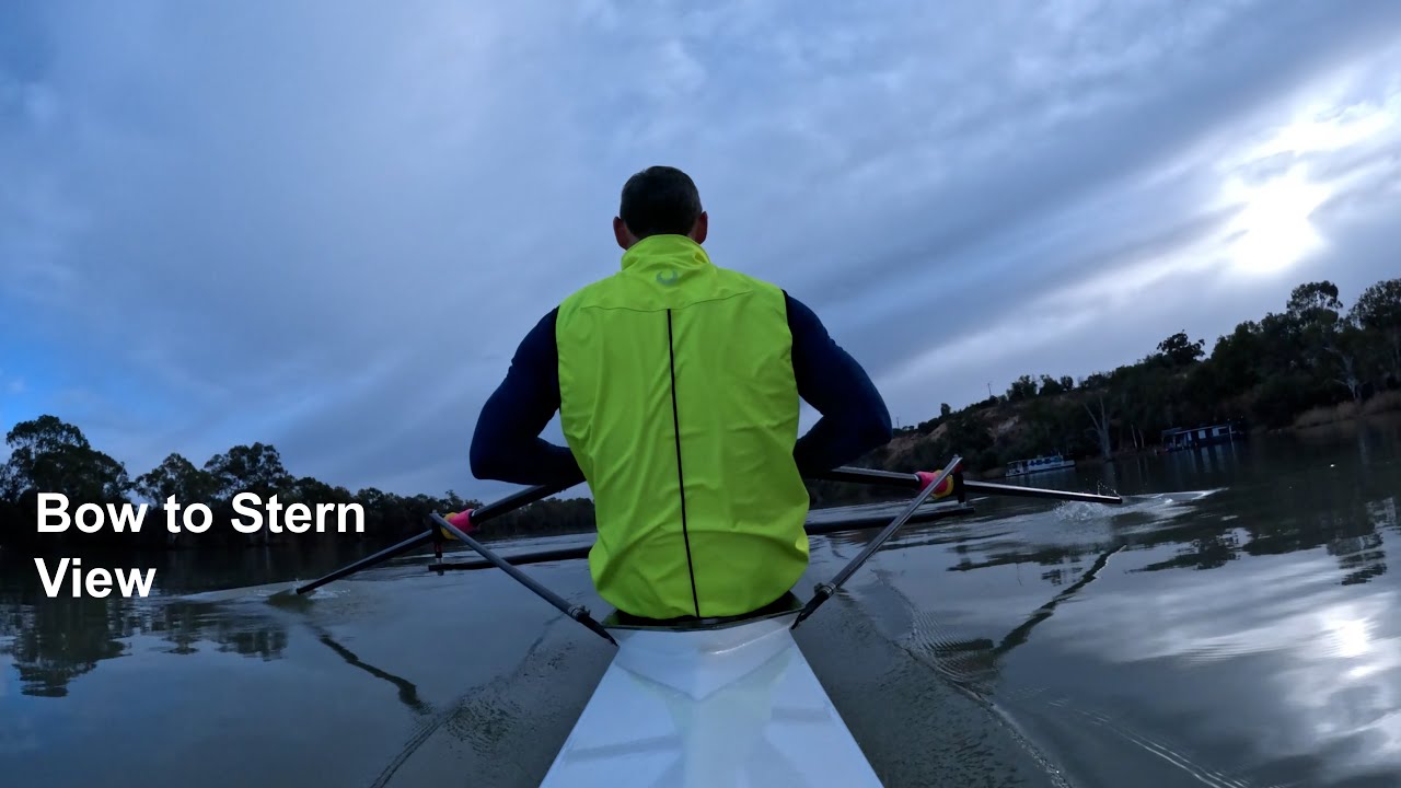 Stern Bow Rowing Raft Bow to Stern View of a Single Scull Rowing - YouTube