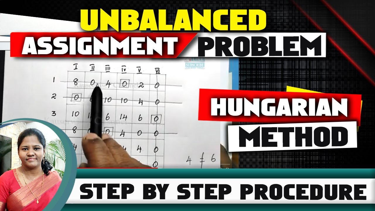 unbalanced assignment problem hungarian method example