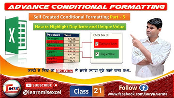 How to Highlight Duplicate and Unique Value || Advance Conditional Formatting in Excel || Part 5