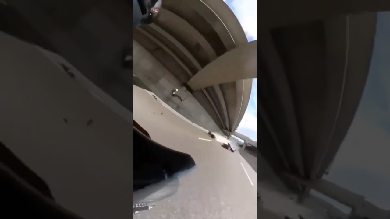 BIKER GOT YEETED ON HIGHWAY