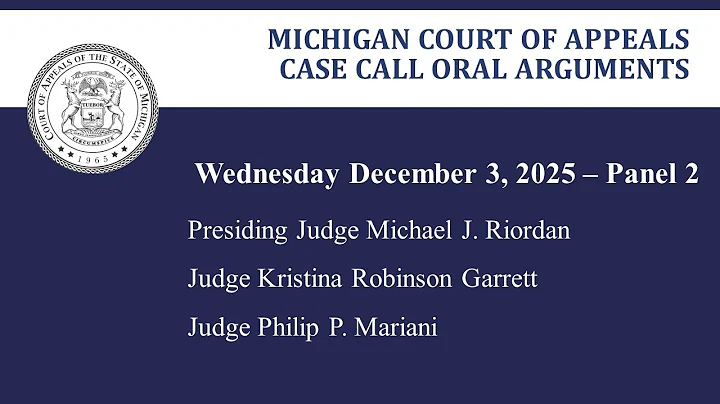 MCOA Oral Arguments December 3, 2025 - Panel 2