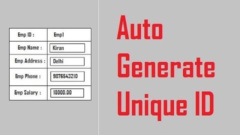 Auto Generate Unique ID by Using C# Coding