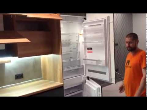 Кухня фасады Fenix, SERVO-DRIVE Flex от Blum для встроенного холодильника. Тихорецк.