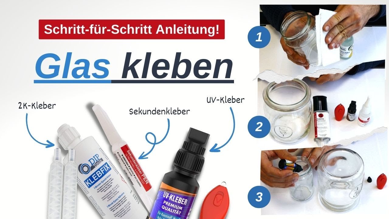 Acrybond UV-Kleber: Glaskleber für zuverlässige Glas-Glas und Glas-Metall-Verbindungen, mit Lampe