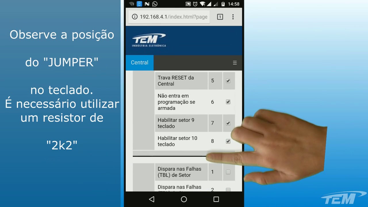 FLEX 108x - Configurando Recursos na Central via Navegador