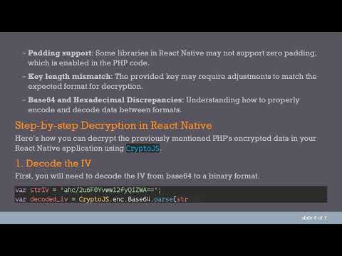 How to Decrypt PHP Encrypted Data in React Native Using AES CryptoJS