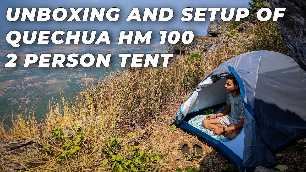 ⁣Unboxing and setup of Quechua CAMPING TENT MH100 - 2 PERSON - GREY On the top of Malyagiri.