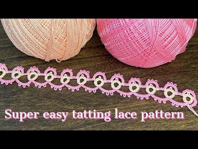 Super easy tatting lace pattern for beginners ❤️shuttle tatting tutorial. 