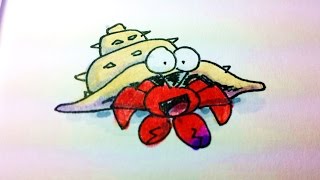 How to Draw a Cartoon Hermit Crab