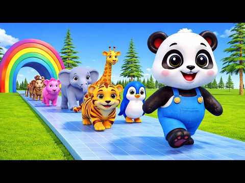 Long Slide Game with Colourful Duck Cow Tiger Gorilla Dog Elephant 3d Animal Game Funny 3d Animals