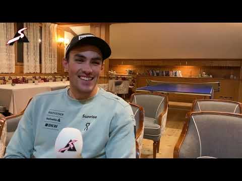 Tanguy Nef Luca Aerni et Daniel Yule se confient avant le slalom de Madonna di Campiglio