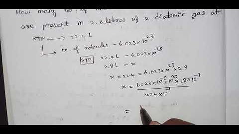 How many no of molecules and atoms are present in 2.8 litres of a diatomic gas at STP(Tamil)