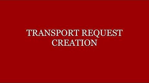 1 TRANSPORT REQUEST creation in sap abap
