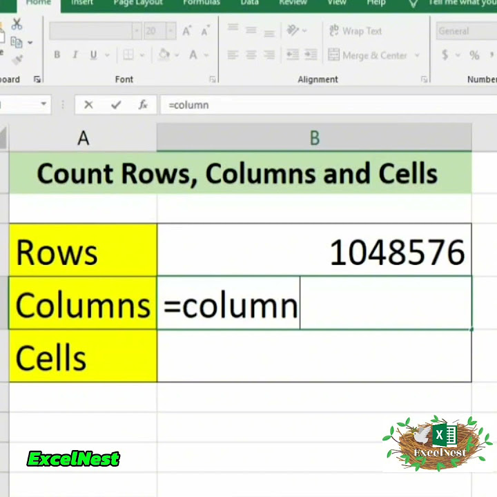 Excel counting rows columns and cells microsoftexcelacademy7 youtube