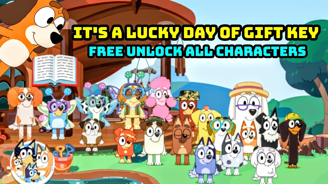 Bluey Let's Play It's A Lucky Day Of Gift Key Free Unlock All Characters In Bluey Let's Play