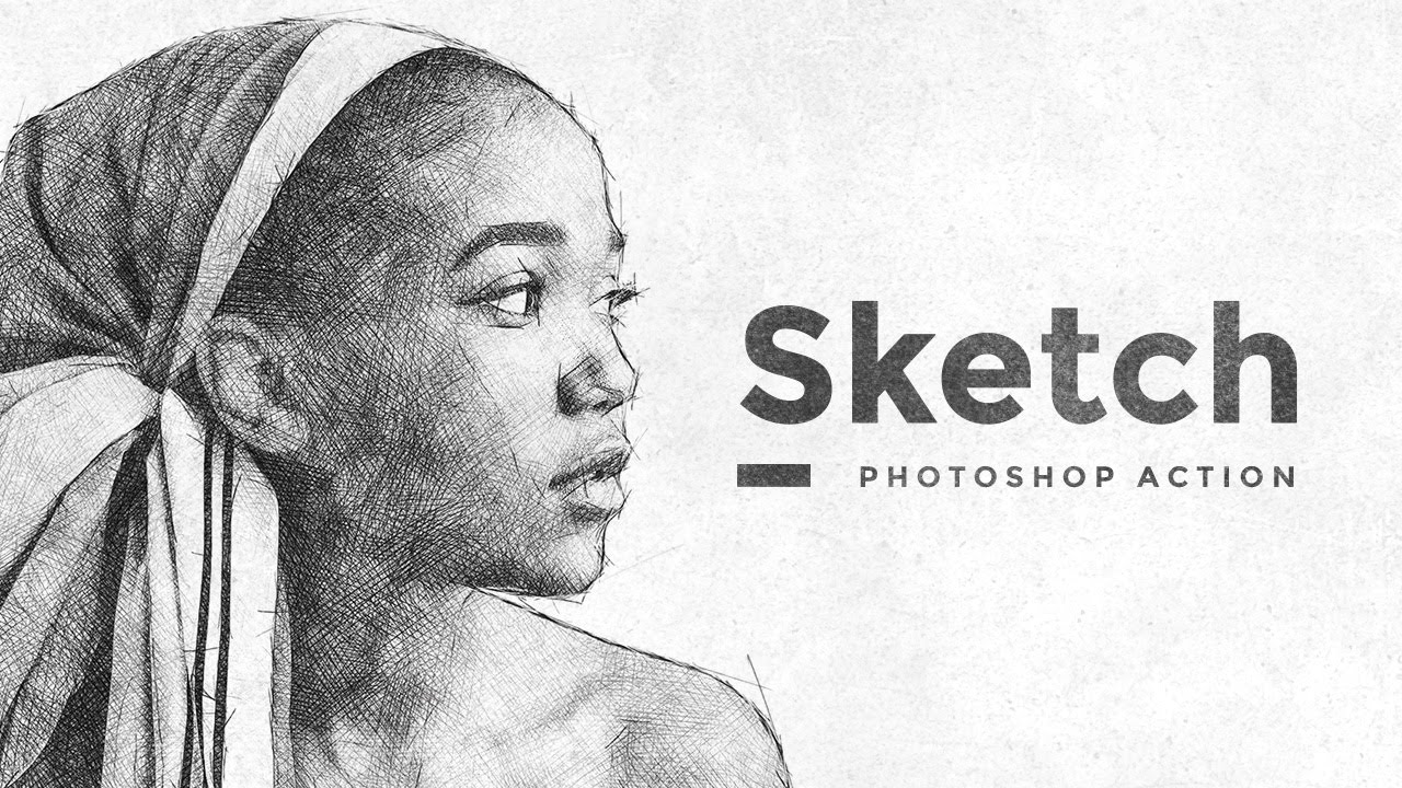 Sketch Effect Photoshop Action Tutorial  YouTube