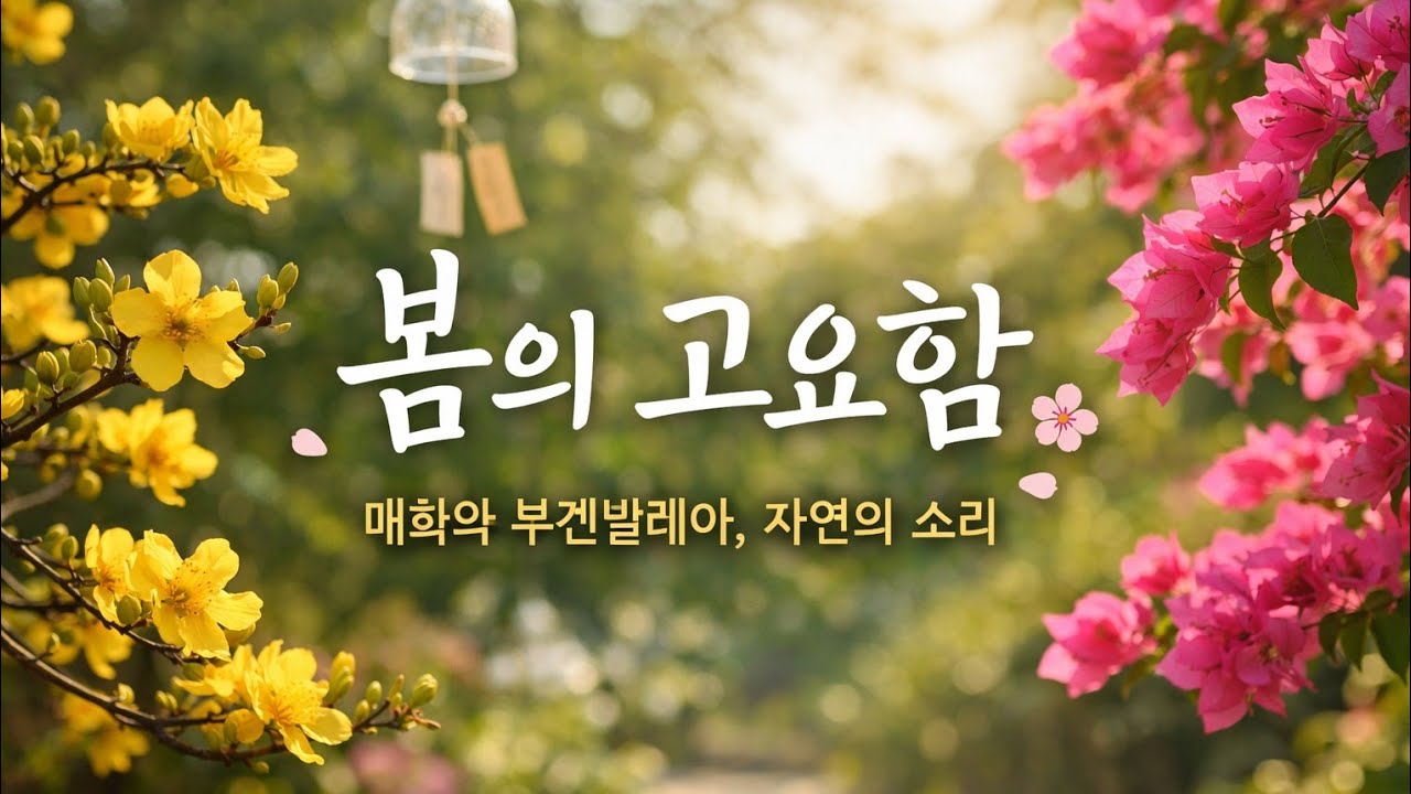 봄 햇살 아래 피어난 노란 매화와 부겐빌레아 🌼 | 자연의 소리와 함께하는 고요한 아침