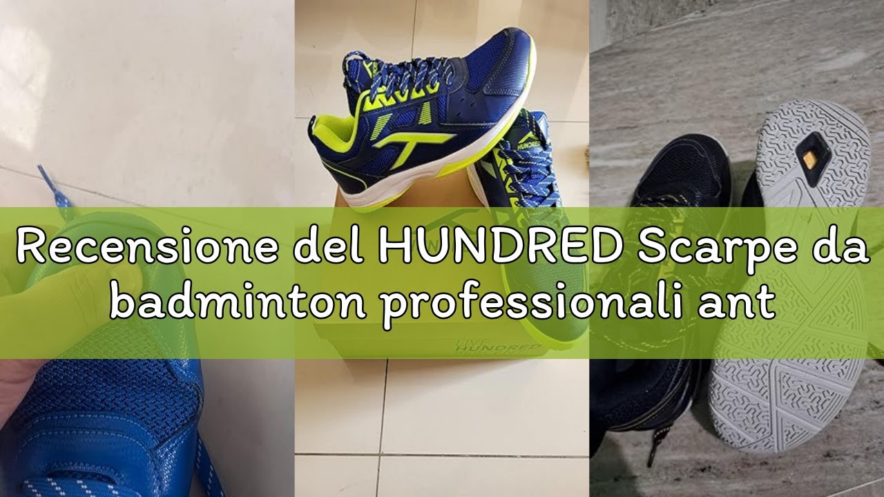Recensione del HUNDRED Scarpe da badminton professionali antitraccia Raze per uomo | Materiale: ecop