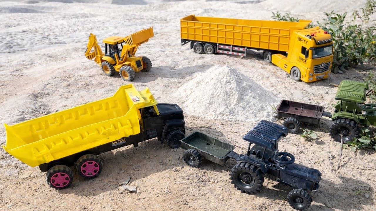 Jcb 3dx White Mud Loading Truck Tractor Dumper| Jcb ki khudai |Jcb Cartoon |Tractor cartoon Hari Toy