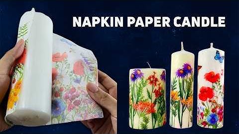 Decoupage Candle Tutorial -DIY Napkin Print Candle 5 Minute Craft Idea #easycrafts  #diygift #candle