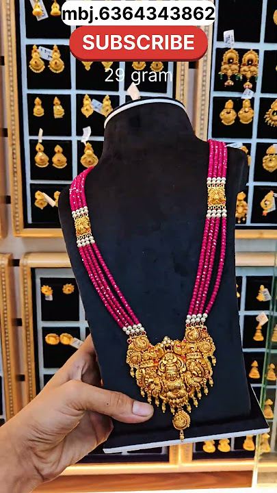 29 gram amazing gold ruby long necklace #gold #necklace #haram #trending