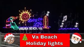 Holiday Lights on The Boardwalk Virginia Beach | Virginia Beach Oceanfront Christmas Lights Display