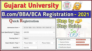 Gujarat University B.com/BBA/BCA Step by Step Registration Guide | How to fill G.U Registration form