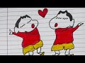 Easy Shin Chan Drawing, Easy Drawing Step By Step, Tutorial