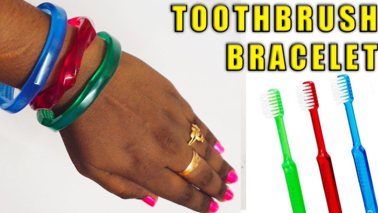 Toothbrush bracelethow to make toothbrush braceletbest out of waste ideasNITHI'SCREATIONS