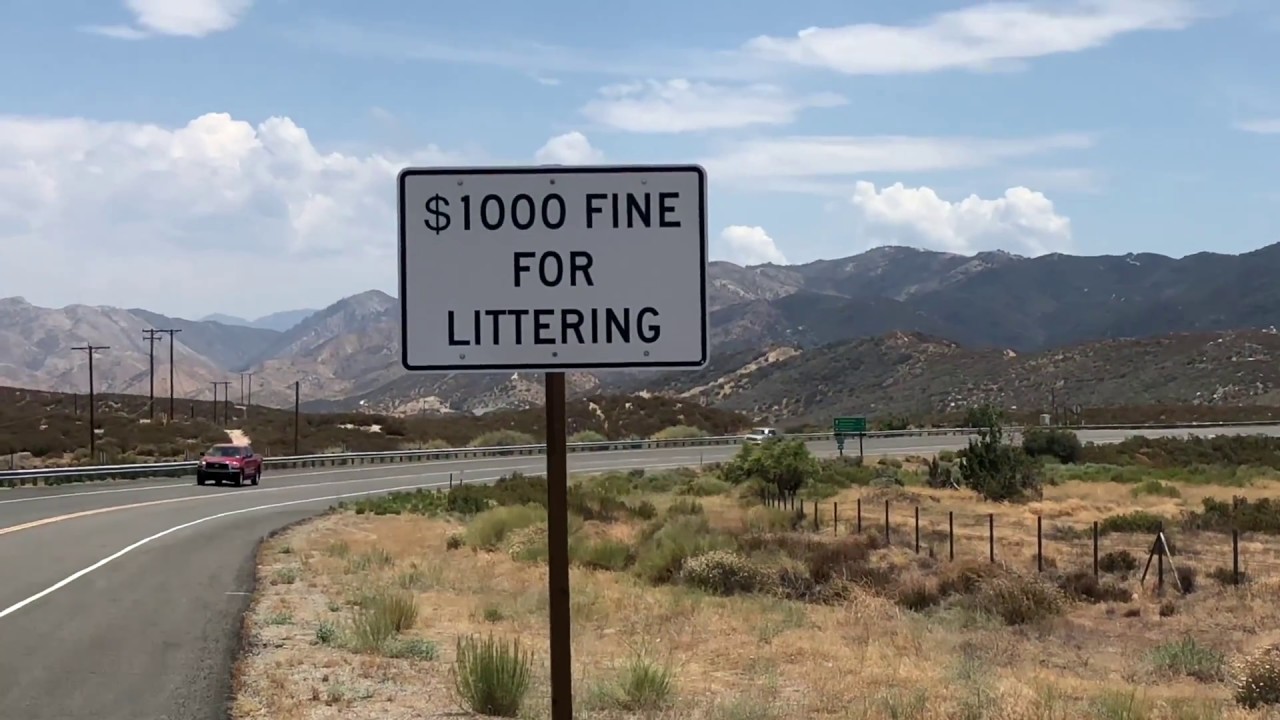 Littering Californian Law Fine US 1000 YouTube