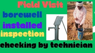 Mpphed Handpump Borewell Installed Measuring The Depth Of Borewell Checking The Borewell
