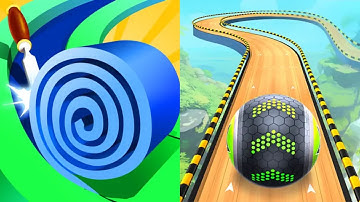 Spiral Roll vs Going Balls All Levels Gameplay Dual Games (iOS, Android)