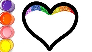 Glitter Heart, Drawing And Painting For Kids, Draw With Mino