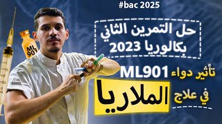 حل التمرين الثاني من بكالوريا 2023 تركيب البروتين ( تأثير دواء ML901 في علاج الملاريا )